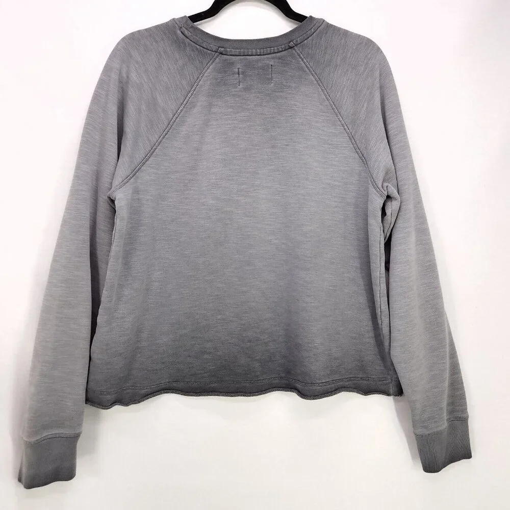 Anthropologie Saturday Sunday Sweatshirt Womens Large Go Bananas Distress Gray_2